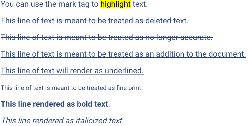 Inline text elements
